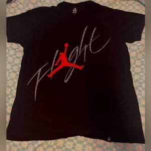 Men’s Black tshirt with red Jordan jump logo size large